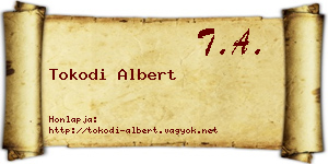 Tokodi Albert névjegykártya