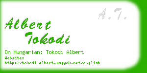 albert tokodi business card
